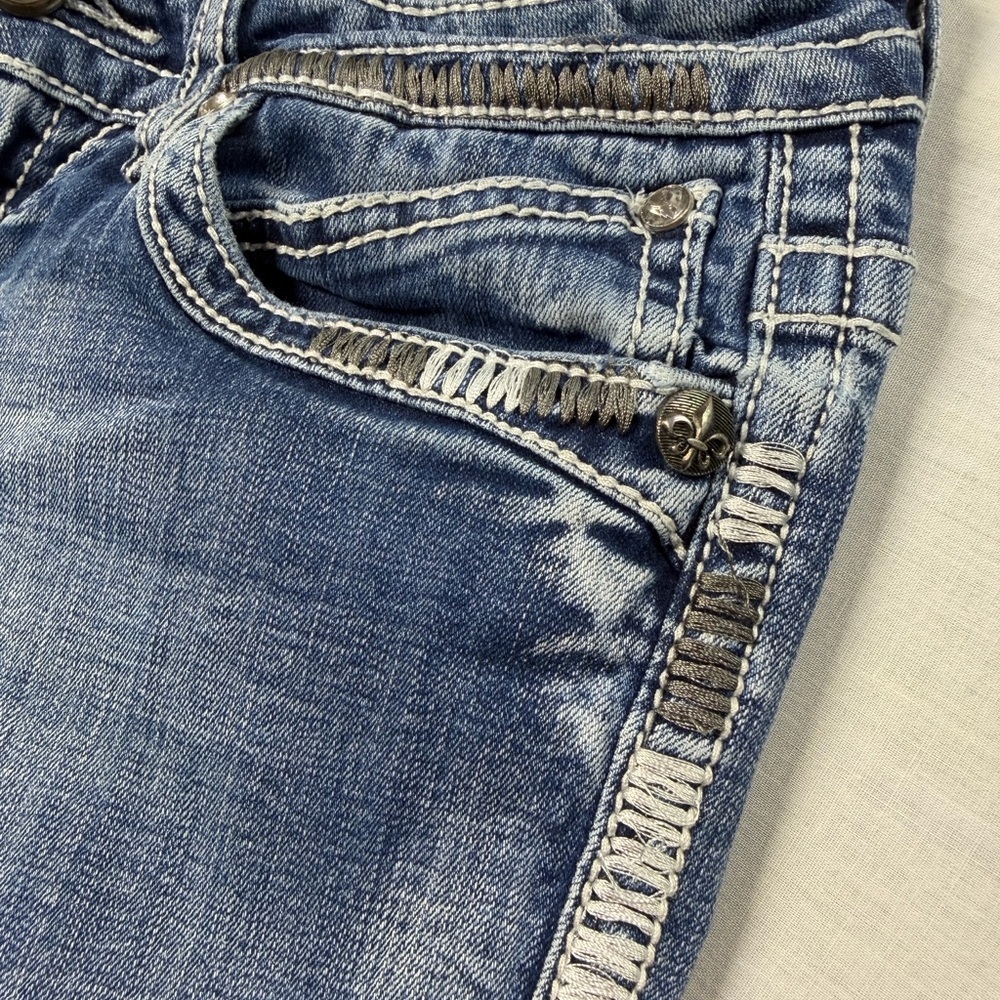 VANITY Premium Collection Women's Jeans Size 27W/31L Bootcut Embroidered Pockets - Picture 4 of 14